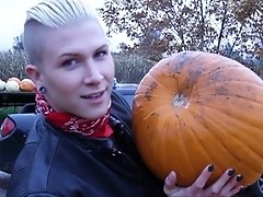 Danni goes dirty with pumpkins